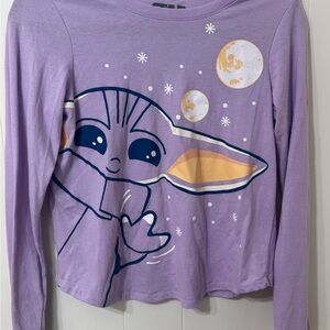 Kids Baby Yoda Long Sleeve Shirt